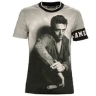 DOLCE & GABBANA James Dean Picture Cotton Silk T-Shirt Shirt Gray Black