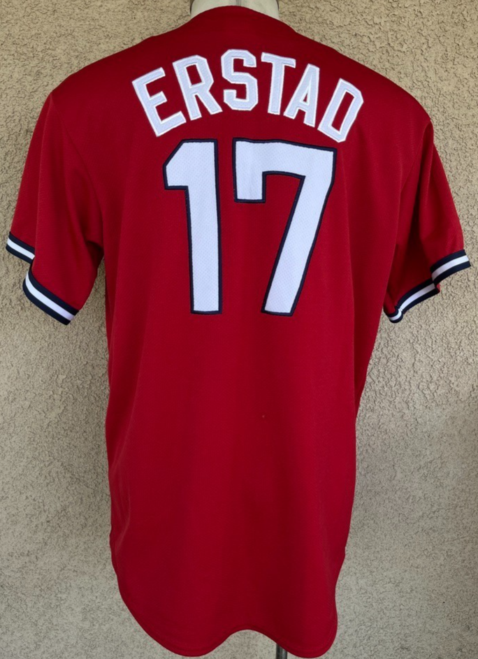 Vintage Anaheim Angels Erstad #17 Majestic Stitched Red Baseball