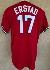 Vintage Anaheim Angels Erstad #17 Majestic Stitched Red Baseball Jersey Men's XL