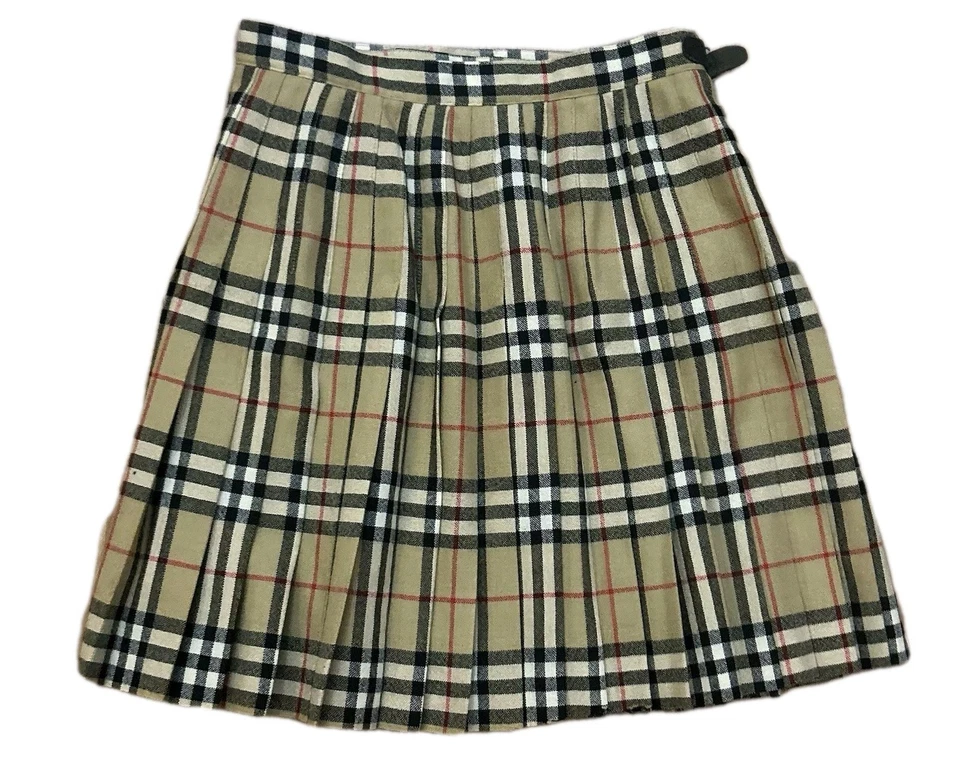 Falda envolvente vintage a cuadros Burberry Nova talla 6 plisada de lana hecha en EE. UU. Foto 2 de 4