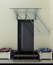 Auvent avec 3 profils de fixation double vitrage 250 x 90 cm  / 13, 1 mm 