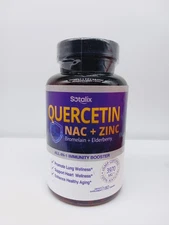 Quercetin 98% w/ Bromelain Zinc D3 Elderberry for Immune & Heart – 180 Caps