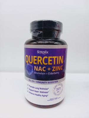 Quercetin 98% w/ Bromelain Zinc D3 Elderberry for Immune & Heart   180 Caps