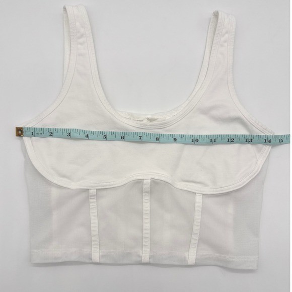 Aeropostale Corset Tank Top White Mesh Trim Sleeveless Top Festival Party Y2k M
