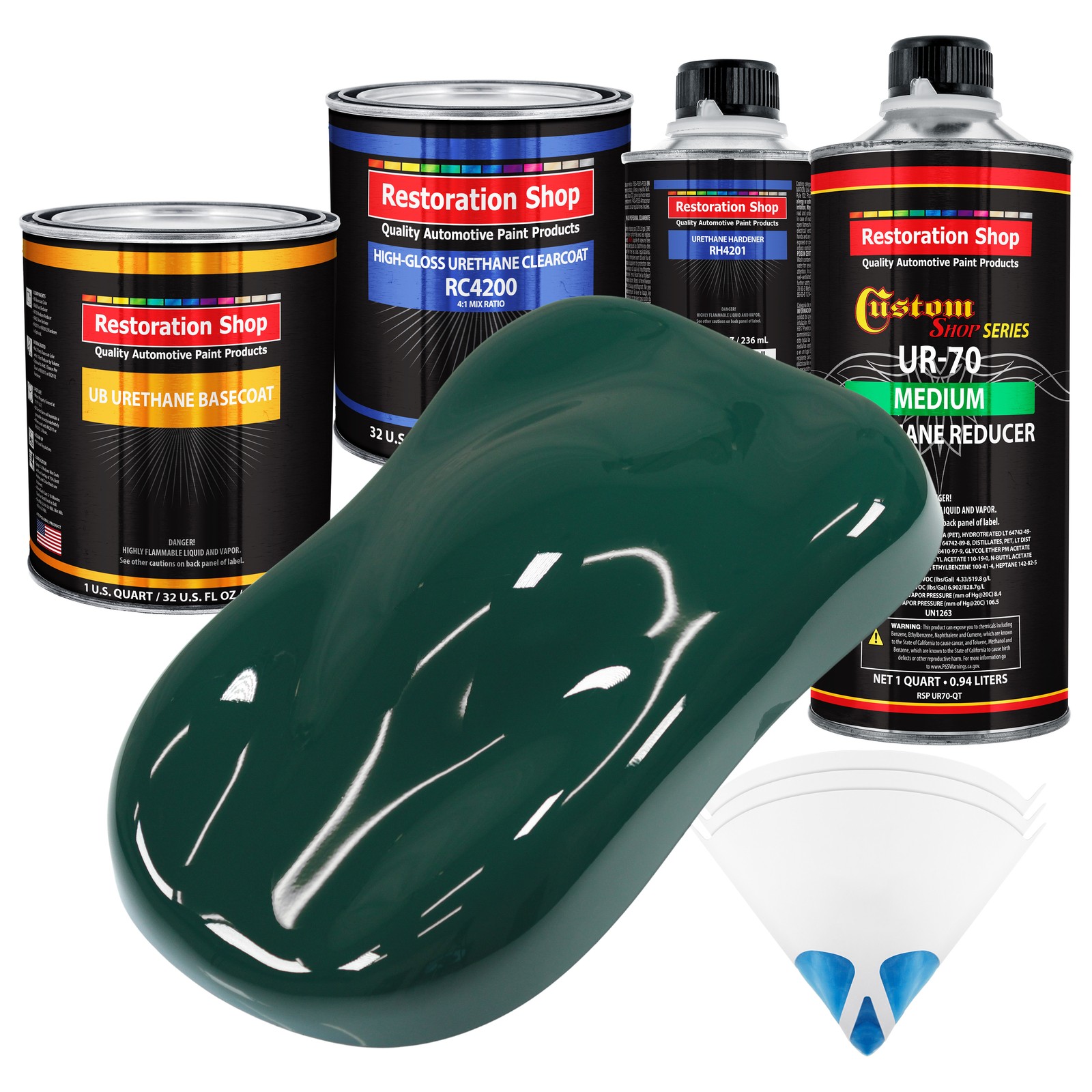 Woodland Green Quart Urethane Basecoat Clearcoat Auto Paint Kit