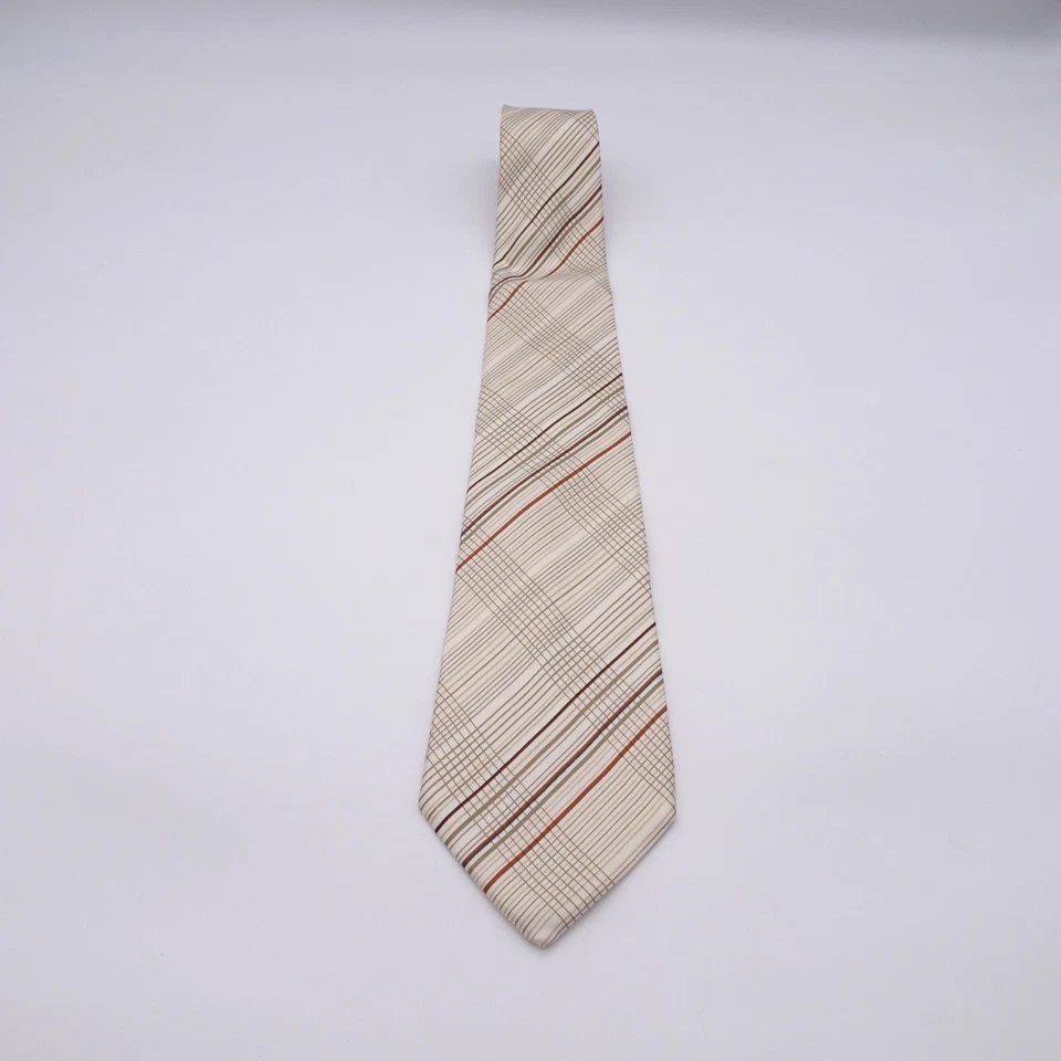 Corbata para hombre Sulka bronceada seda rayas 4,25" x 54" Foto 3 de 4