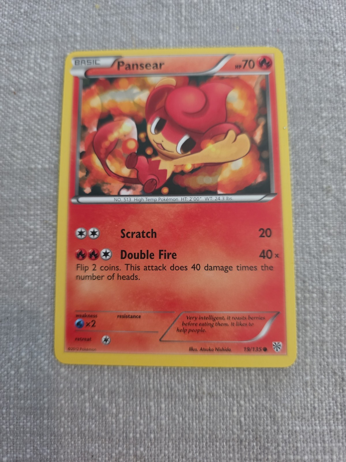 Pansear 19/135 LP Plasma Storm English Pokemon Card TCG