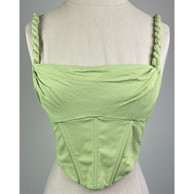 Oh Polly Green Amal Slight Cowl Corset Crop Top Women's Size 2