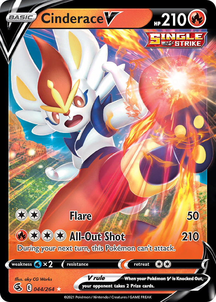 Cinderace V 044/264 Holo - Fusion Strike - Pokemon TCG - NM