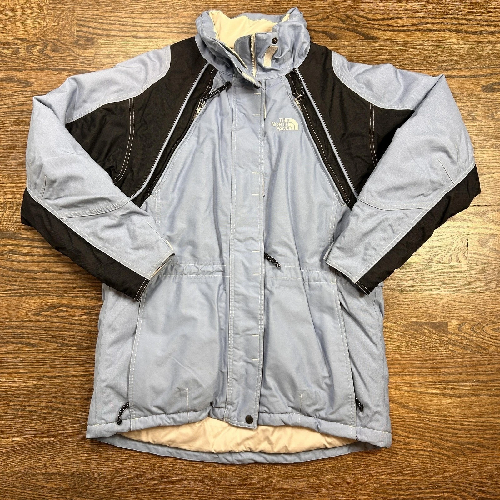 The North Face Ski Jacket Womens Large Blue Insulated Snow Coat Full Zip Pockets