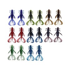 Soft Plastic Fishing Lures,Worm for Bass,Soft Bait,16 Pieces in 8 Colors