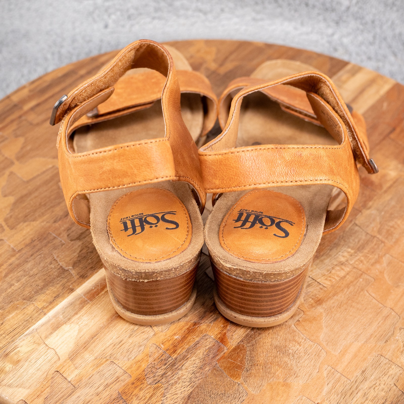 APL Sandalo con zeppa Sofft Verdi pelle marrone donna tg. 8 M