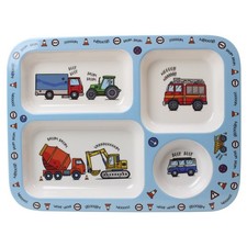 Vehicle Design Kids Mealtime Plate Serving Tray Dinner Lunch Food Plate Server