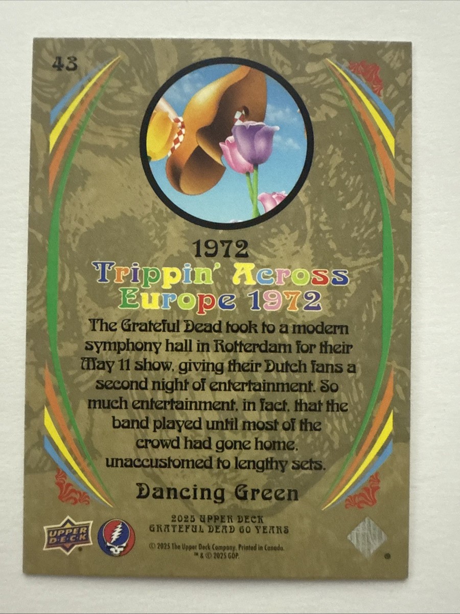 2025 Upper Deck Grateful Dead 60 Years So Far 1972 Green Refractor