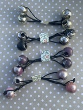 8 Vintage Fading Metallic Finish Knocker Ball Ponytail Elastic Hair Ties