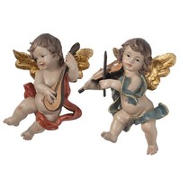 GroßE Engel-Figuren Zum HäNgen 2Er Set Mit Geige & Mandoline Aus Polyresin