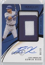 2020 Panini Immaculate Debut Jumbo Relics Black 6/10 Edwin Rios #DJA-ER Auto 1o2
