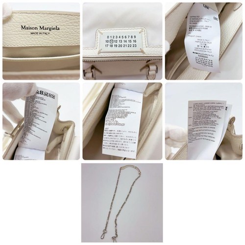 Maison Margiela shoulder bag 5ac chain 2way White Leather 7.9in×5.5in from Japan - Picture 10 of 20