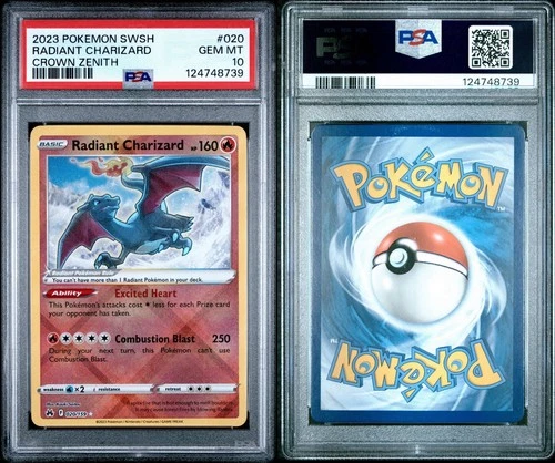 2023 Pokemon SW&SH Crown Zenith Radiant Charizard PSA 10 Gem Mint #020/159