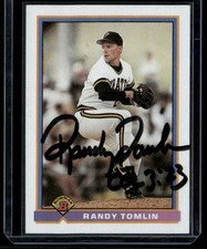 1991 Bowman - Randy Tomlin #518 (RC) Signed Autographed Card