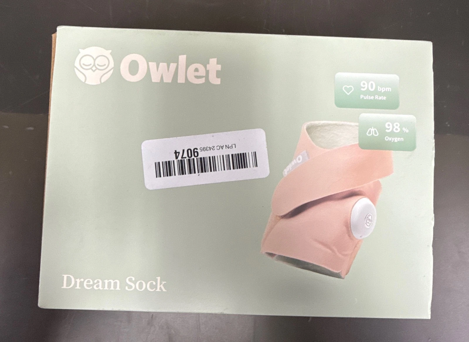 Owlet Dream Sock Baby Monitor in Dusty Rose