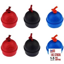 6 Pack Rubber Pool Billiard Cue Chalk Holders with Cord, 3 Colors