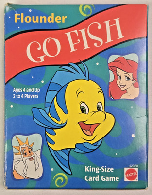 1999 Mattel Disney ''Flounder Go Fish'' King Size Card Game USA Excellent With Box