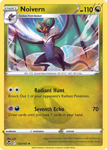 Noivern 133/195 Rare Silver Tempest Pokemon TCG