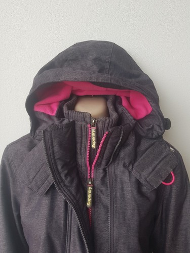 Superdry Original Windcheater Japan Jacket Windproof Zip Pockets Black & Pink - Picture 3 of 16