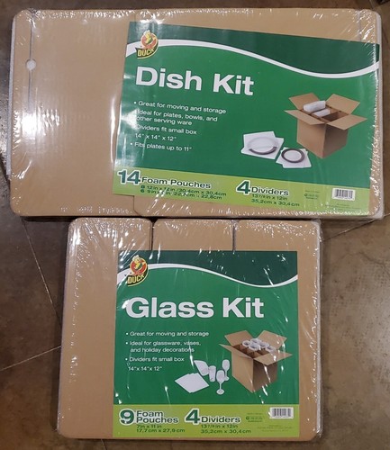 2 Duck Kits for Moving and Storage for Dishes & Glasses - Reusable Dividers NEW