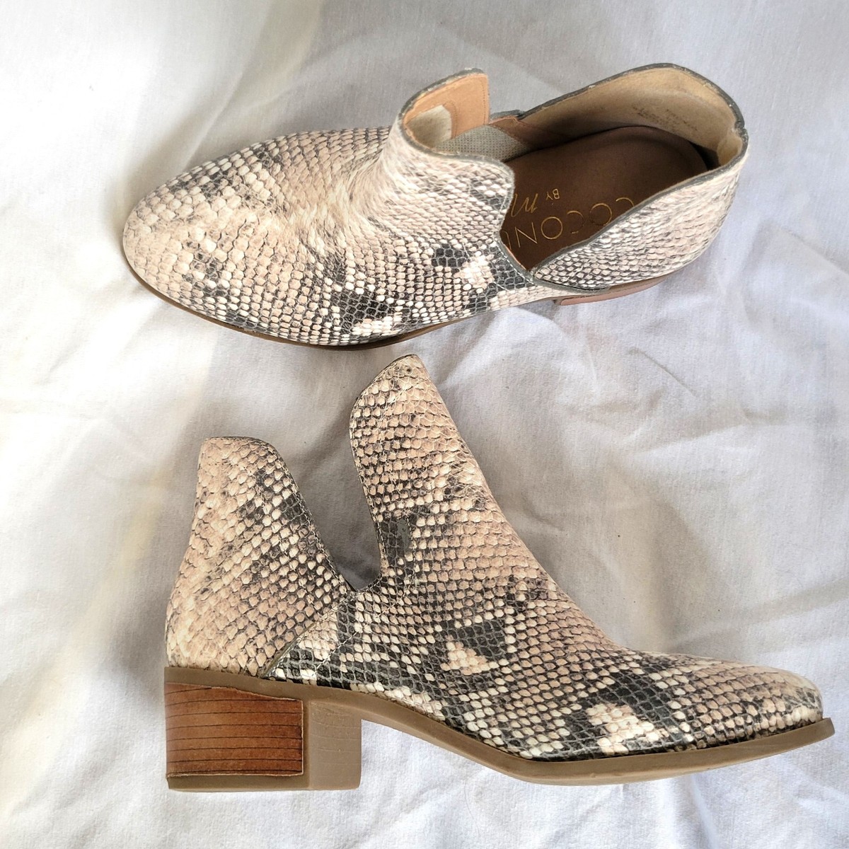 COCONUTS By Matisse Pronto Snakeskin Print Leather Booties Shoes 6M