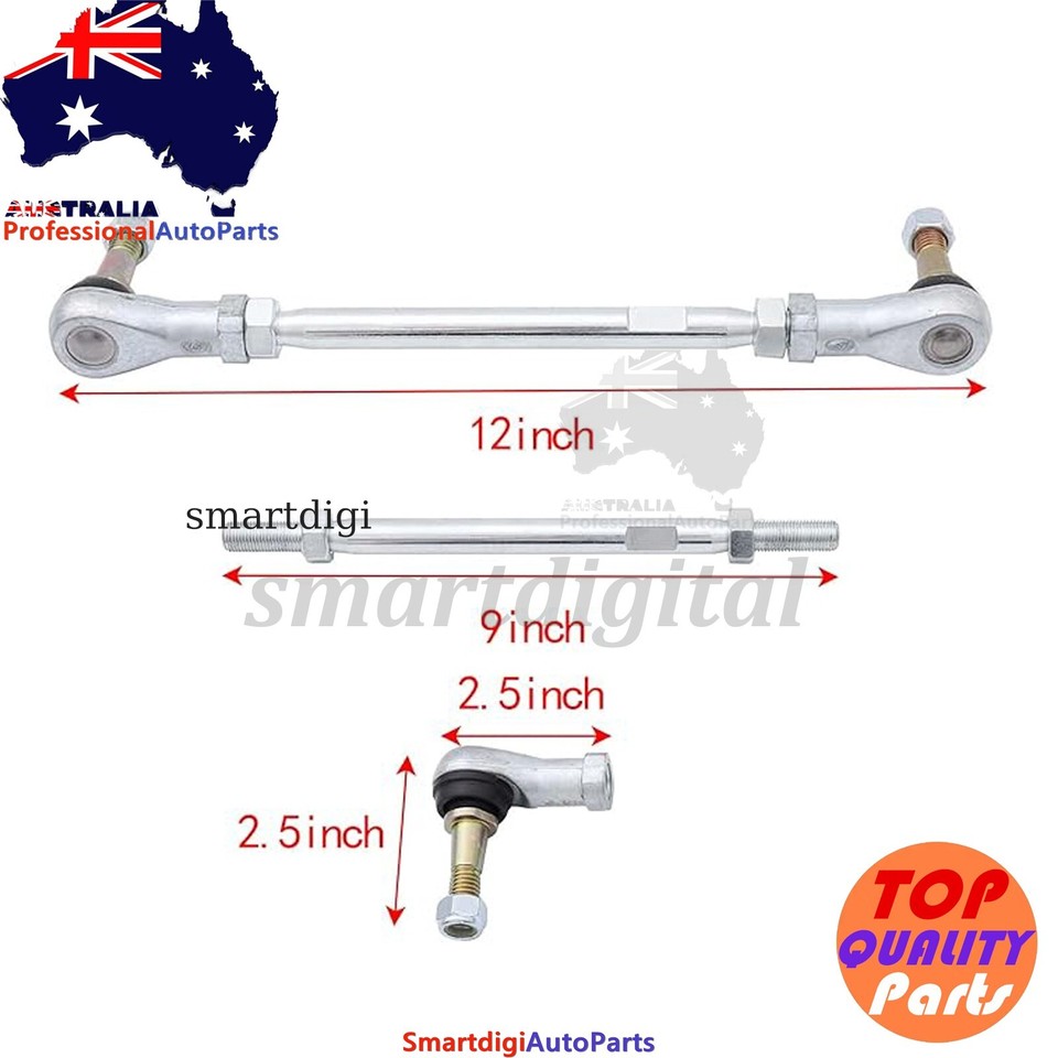 Pair Golf Cart Tie Rod Assembly with Nut Kit for EZGO TXT 19942001