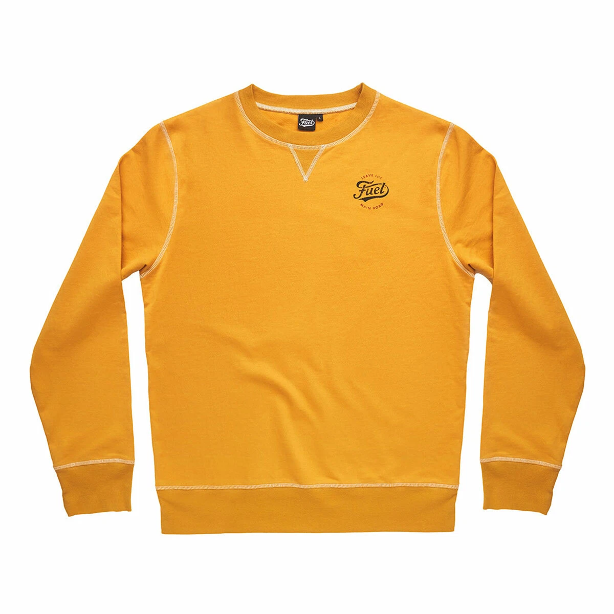 Fuel Motorcycles Crew Sweatshirt Jumper Mustard eBay