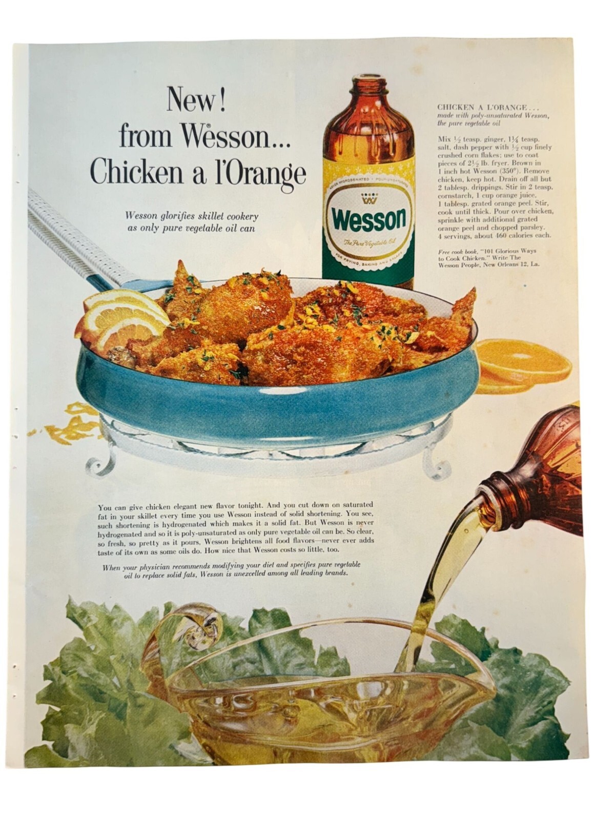 Chicken A L'orange Recipe Advertisement Print Ad