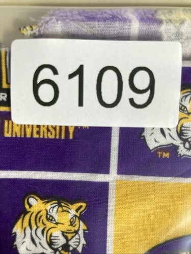 LSU Tigers Louisiana State University Fabric Remnant 25x9 Inches Sewing Crafts - Picture 10 of 10