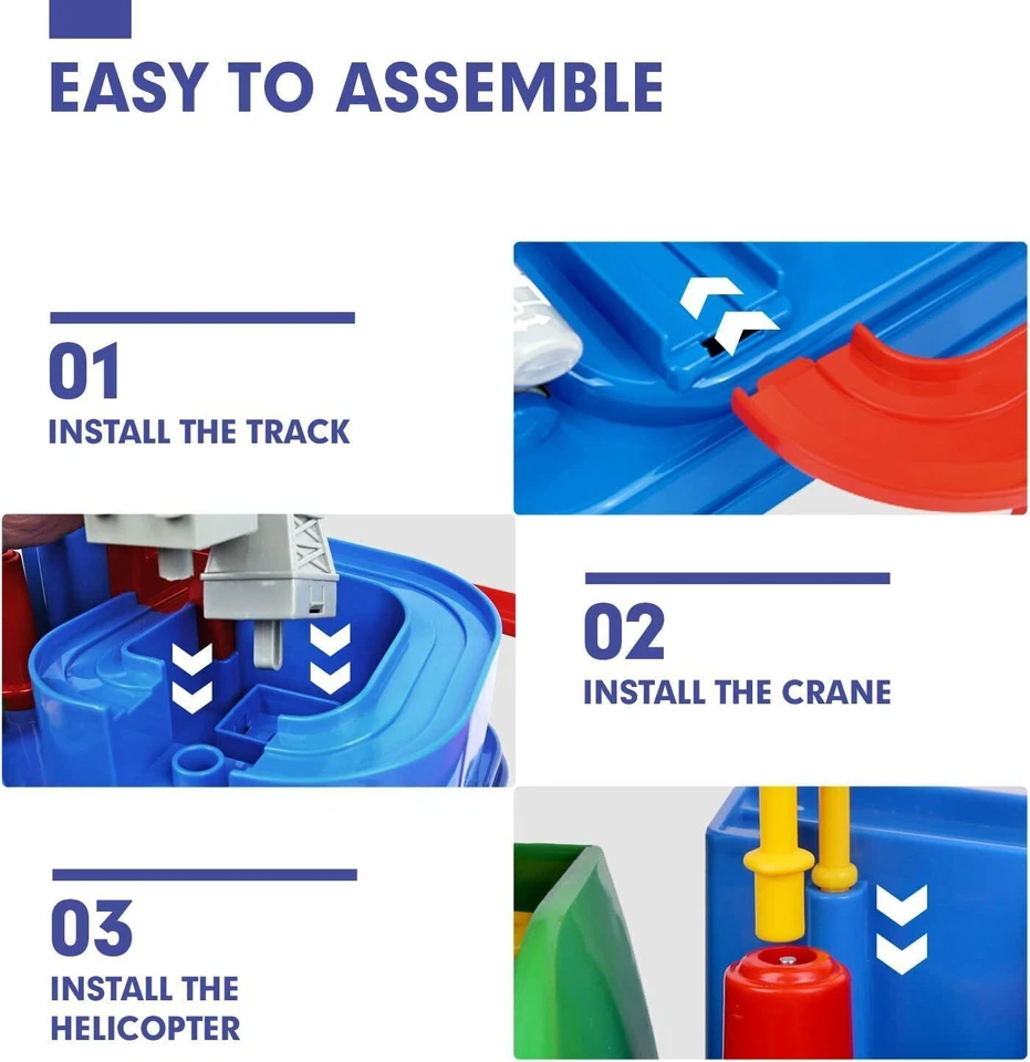 Car Toddler Toys Race Tracks Ambulance Magnet Airplanes for 3-8 Year Boys Gifts - Image 3 of 4