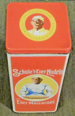 Vintage Tin, Tin, Pasta Tin, Bowl Eggs Noodles, 11 x 11 cm Height 25 cm