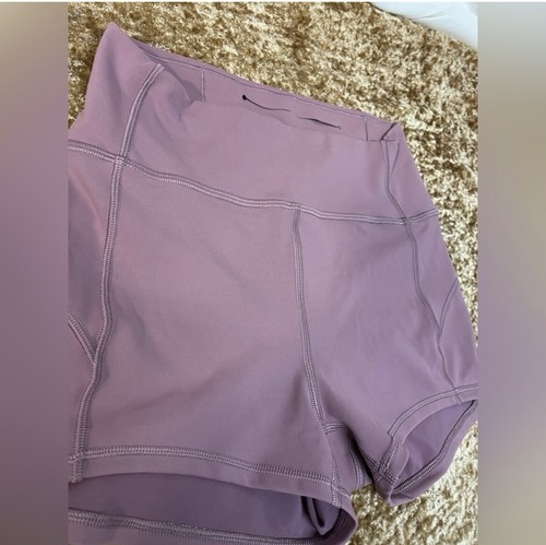 Lululemon In Movement Shorts Women's Size 6 Everlux Pink Yoga High Rise Mini Gym - Picture 3 of 5