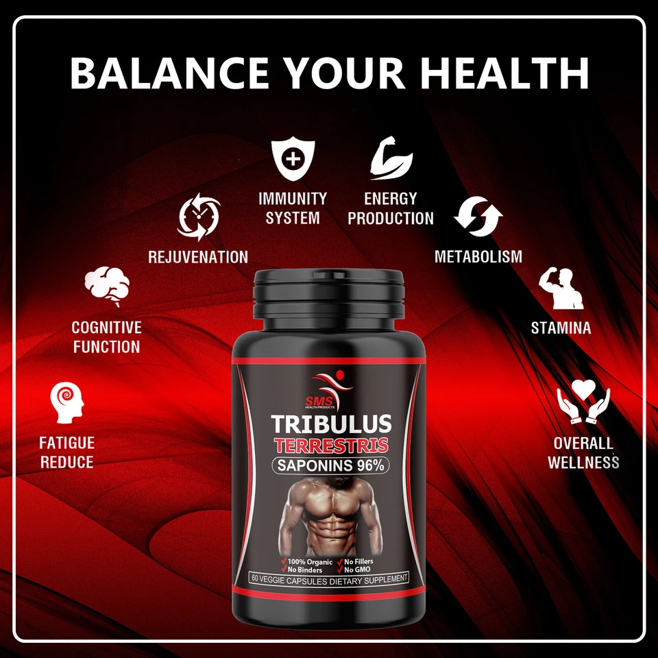 TRIBULUS TERRESTRIS 1000mg EXTRACTO 96% SAPONINAS CULTURISMO 60 CÁPSULAS Foto 3 de 4