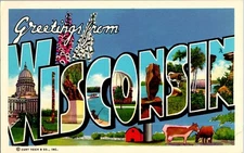 Postcard Wisconsin Greetings From Wisconsin Multi-View