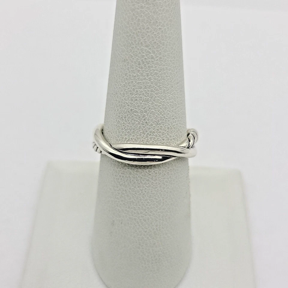 David Yurman Continuance Ring with Morganite in Sterling Silver 14mm Size 8 - Image 3 of 4