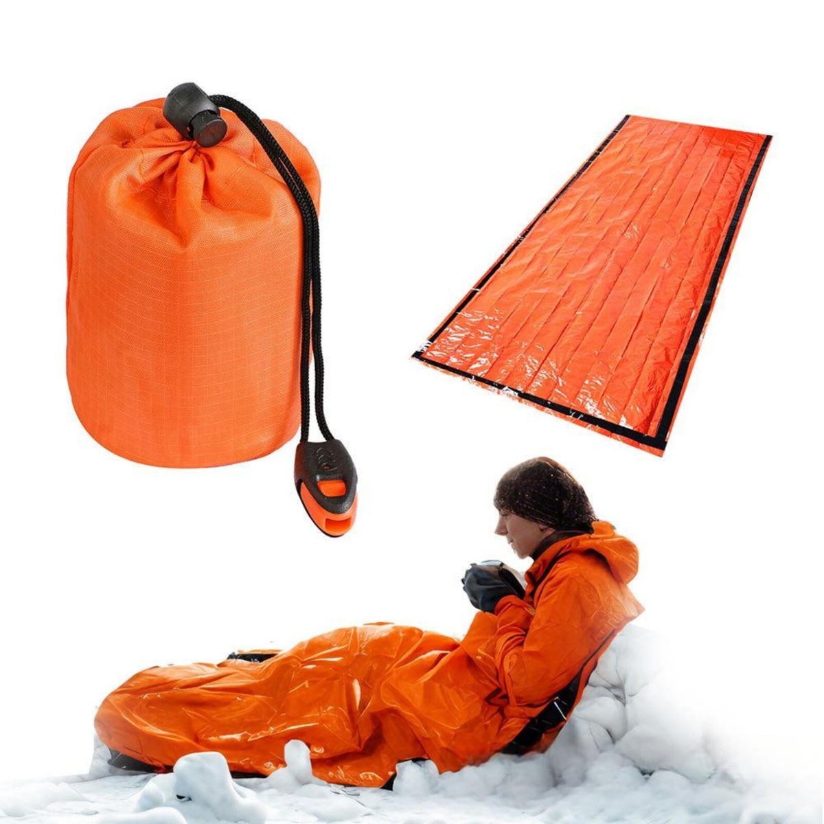 Emergency Outdoor Thermal Sleeping Bag – Lightweight Compact Bivvy For  Camping