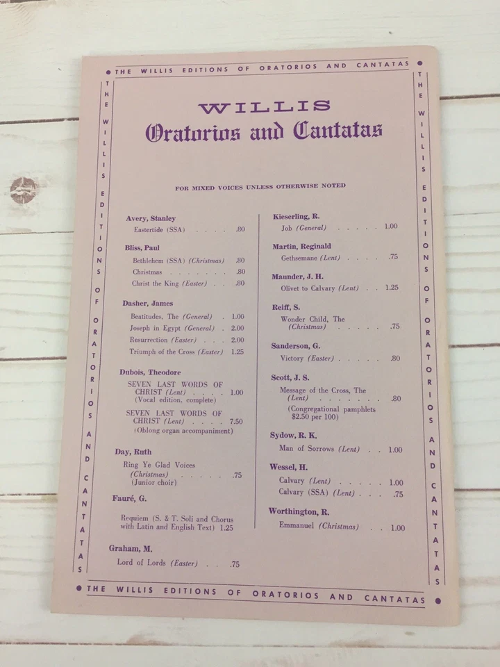 Vintage REQUIEM Gabriel Faure Choir Chorus Vocal music book Latin & English Text - Image 2 of 4