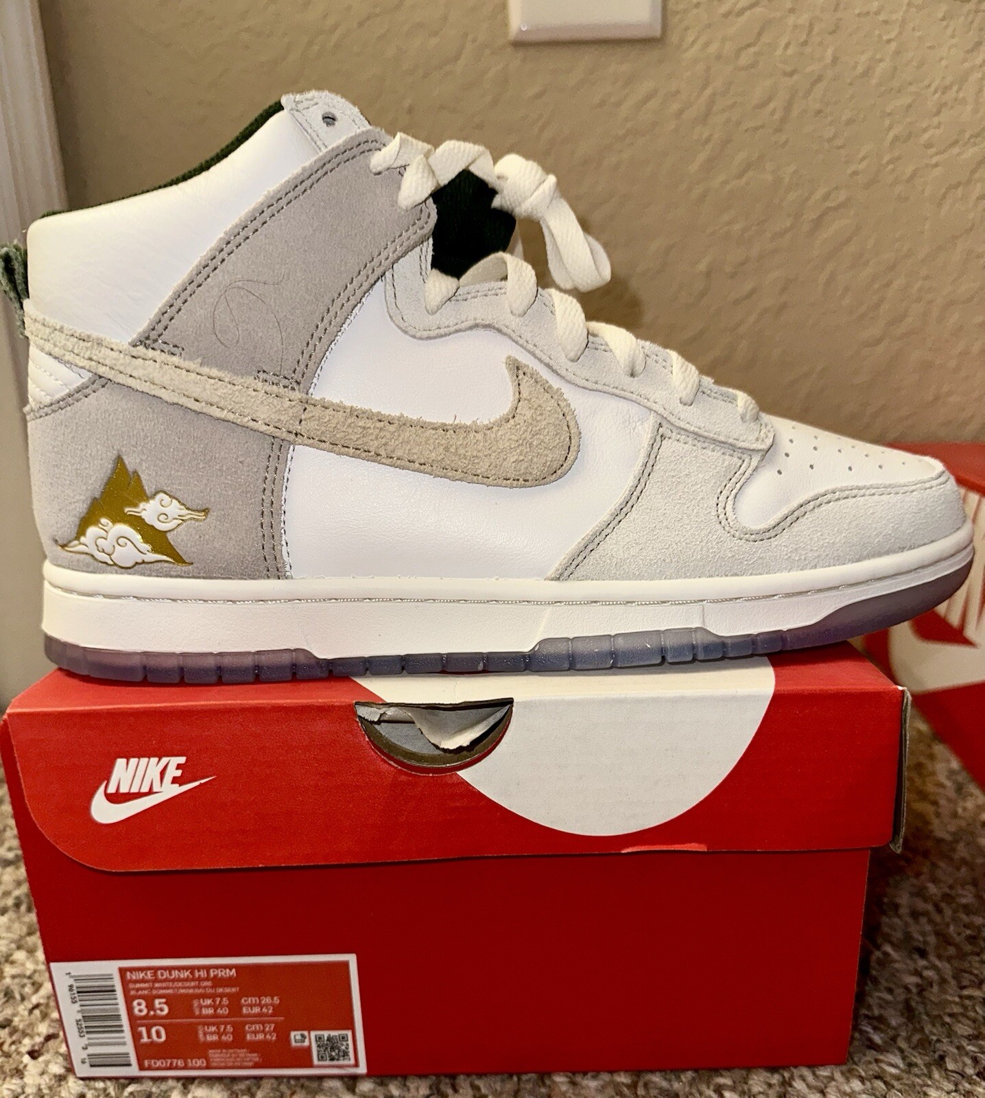 Nike Dunk High San Francisco Pack - Gold Mountain - Size M 8.5 / W 10