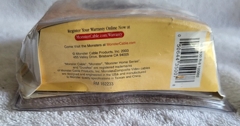 Monster Cable • Composite Video Cable • Home Series • 8ft • Brand New In Box! - Image 4 of 4
