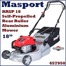 Masport RRSP 18 Self-Propelled 46cm Rear-Roller Alloy Deck Lawnmower Lawn Mower