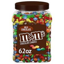 M M's Milk Chocolate Candy 62 oz Jar Sweets Bulk Assorted Candies Party Gift USA