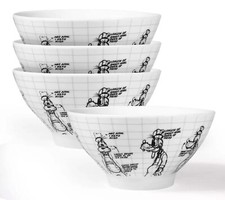 4 Disney Soup Bowl s Goofy By Zrike Brands- Porcelain Sketchbook Cereal New