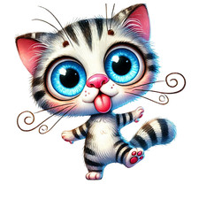 Wall Decal Sticker Funny Cat Wall Sticker 18X18cm Large