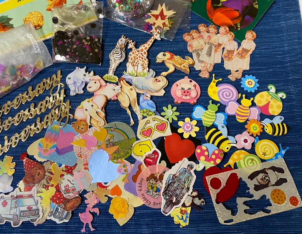 Vintage Sticker Decal Lot Confetti Tattoos Hearts Sandylion Grossman & More 988A - Image 2 of 4